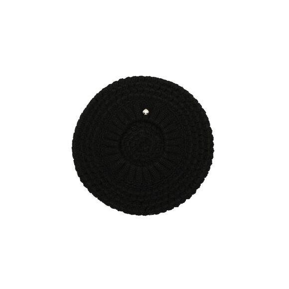 1138 Women\'s Crochet Rib Beret, Black, One main image 3